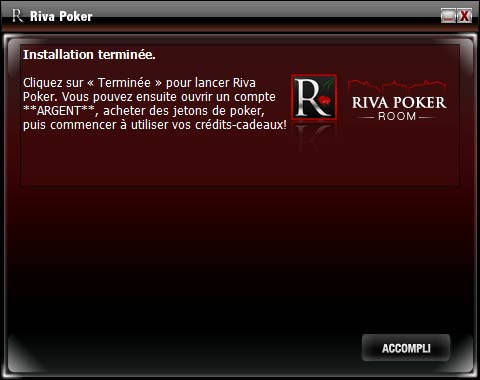 installation de riva poker, etape 3